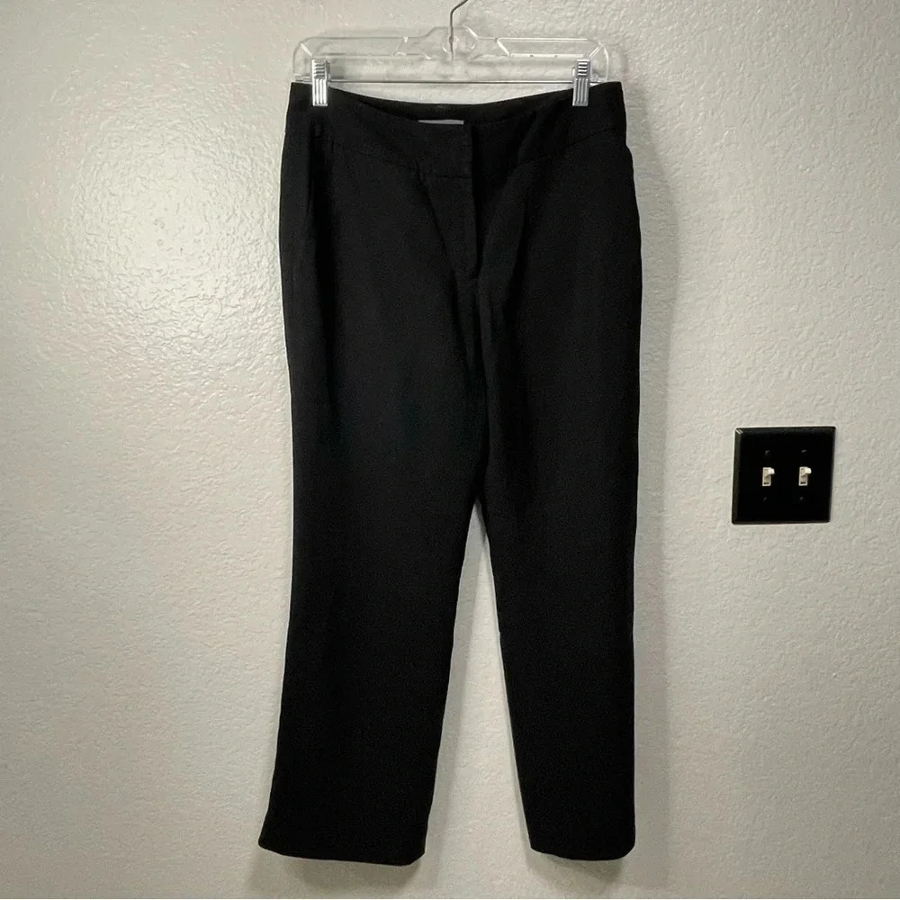 Ann Taylor Cropped Black Wide Leg Trousers Size 6